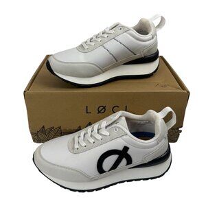 Loci NEW Fusion White Black Sneakers EU 36 / US Women's 6 Designer Vegan Lace Up